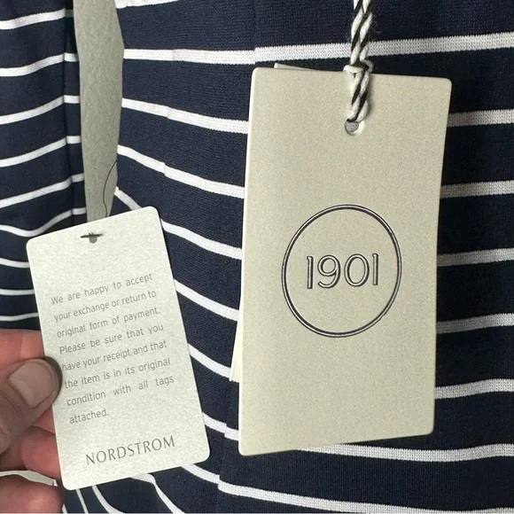 1901 Stripe Boat Neck Ponte Dress & White NWT - Picture 11 of 12